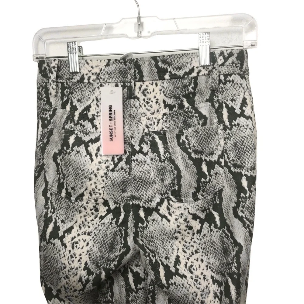 Sunset & Spring Snake Print Faux Suede Pants